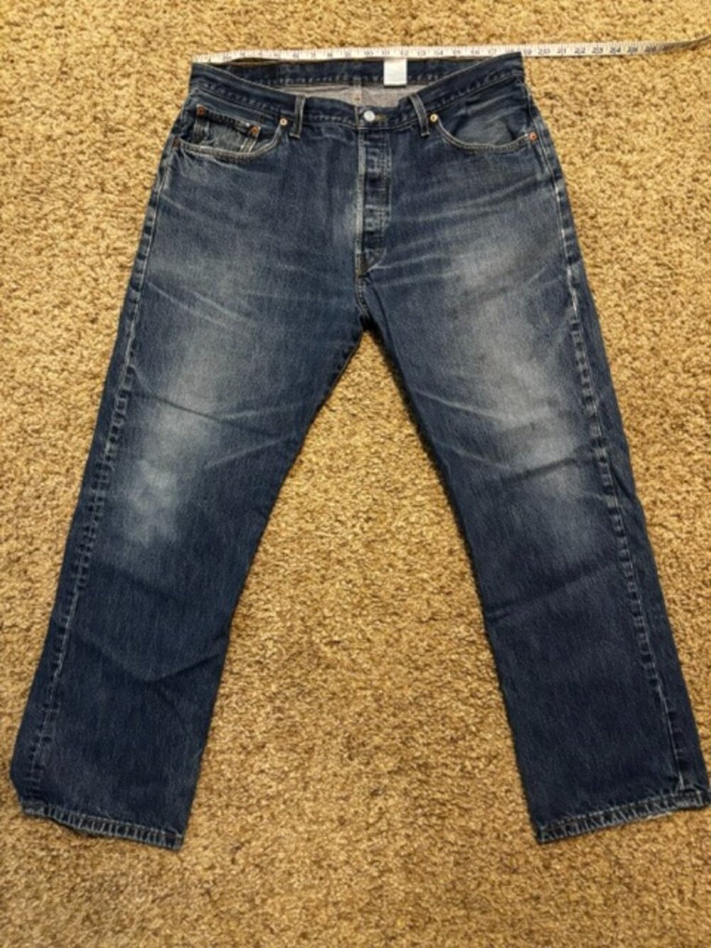 Vintage Levi’s 501-0115 Jeans Mens 40waist Button Fly Distressed Faded Denim